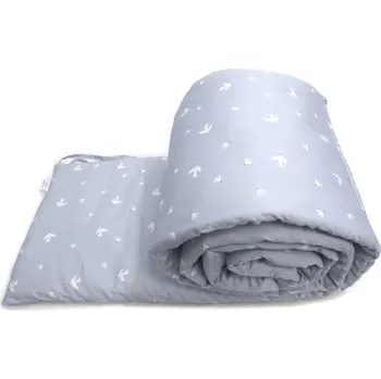 Příslušenství pro dětskou postel a kolébku SOFTELLO Mantinel velký Ptáčci Šedomodrá