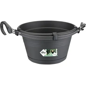 Květináč Sada plastových závěsných květináčů elho Corsica Ø 28 x 18 cm černá