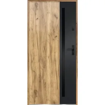 Vchodové dveře Kovové vchodové dveře S68 Arteo 90L dub sonoma otevírání dovnitř