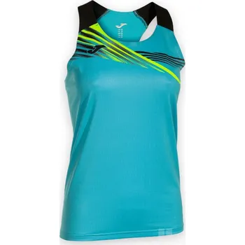 Běžecké oblečení Dámské tílko JOMA ELITE X, barva zářivě tyrkysová - černá, velikost XS