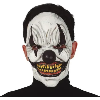 Karnevalový doplněk Latexová klaunská maska - bílá