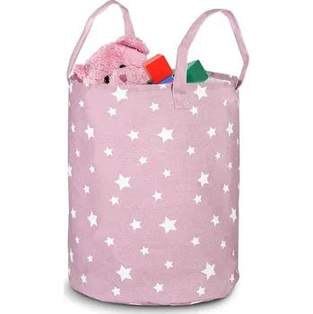 Úložný box Nukido Koš na hračky, růžovobílý