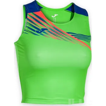 Běžecké oblečení Dámský top JOMA ELITE X, barva zářivě zelená - tmavá modrá, velikost M