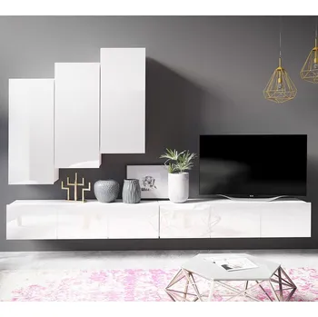 Obývací stěna Obývací stěna CALABRINI b | 300 cm | 5 dílů F1 | bílá lesk