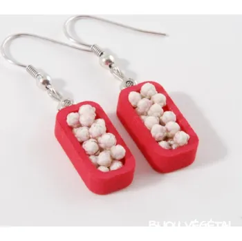 Náušnice Živé šperky - Náušnice Vertigo růžové s trvalými bílými květy