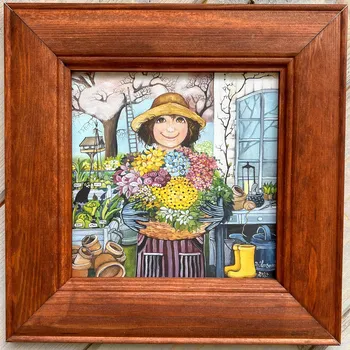 Zahradní dekorace Zuzana Honsová Šťastná zahradnice 23 x 23 cm