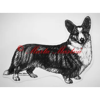 Samolepka velškorgi cardigan - archiv c389 - Malá - přibližně jako pohlednice