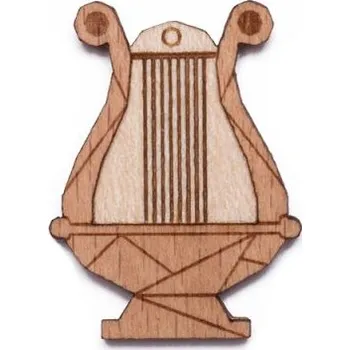 Brož Dřevěná brož Lyra