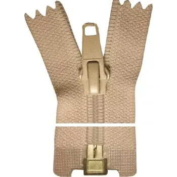 Zip Spirálový zip, dělitelný, Silný - 70cm - béžový - STAP - BALENÍ 10 ks