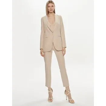 Dámské kalhoty Kontatto Kalhoty z materiálu CO901 Béžová Regular Fit 42