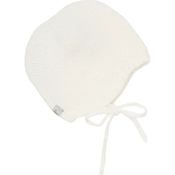 Kojenecká čepice Vlněná čepička s kašmírem Bonnet "Off-white" HUTTEliHUT VELIKOST: 1,5-2 roky