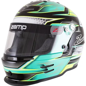 Helma na motorku ZAMP Přilba RZ 42Y Green/Silver CMR 54