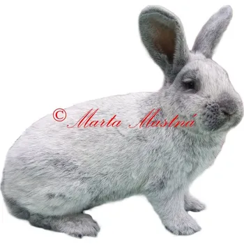 Samolepka králík velký světlý stříbřitý