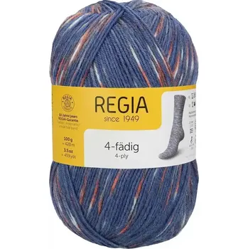Příze Regia 4-Ply Color 1282 happy jeans color (Ponožková příze Regia 1282 happy jeans color)