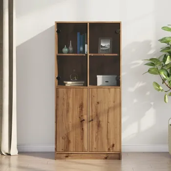 vidaXL Highboard s dvířky dub artisan 68x37x142 cm kompozitní dřevo