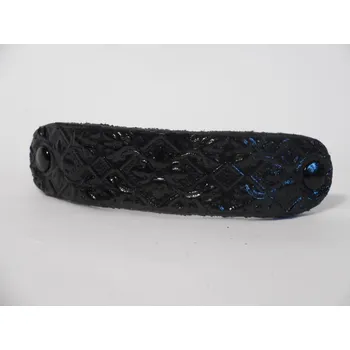 Kožená spona do vlasů č.38 Barva: Černá, Velikost: menší střední (7cm)