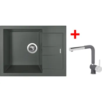 Granitový dřez Akční Sinks AMANDA 650 Titanium + MIX 3 P GR