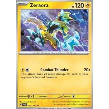 Sběratelská karetní hra Pokémon SCR 055/142 Zeraora - Stellar Crown Stav: Near Mint, Verze: HOLO