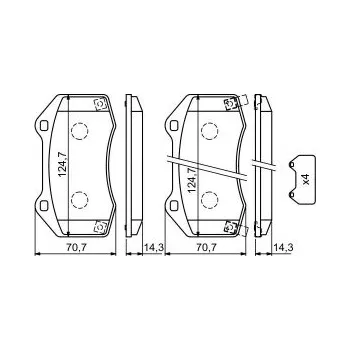 Brzdová destička Brzdové destičky 125mm Opel CORSA D (S07) - Bosch