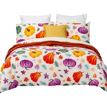 Povlečení Barevné dýně 3dílná souprava povlečení 135 x 200, 2x 75 x 50 cm zipový uzávěr