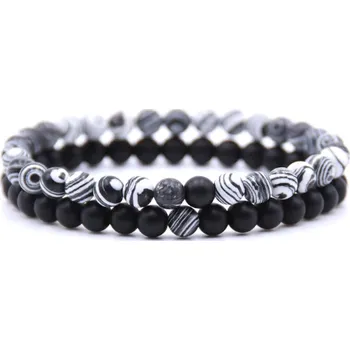 Náramek Náramek přírodní kámen set 2 ks - Onyx a Obsidián