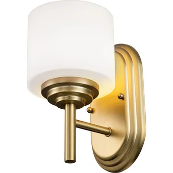 Nástěnné svítidlo Nástěnná lampa Malibu do koupelny - broušená mosaz