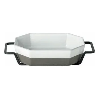 Mísa zapékací s kovovou podstavou 28x16cm, PLANO, bílá|Costa Nova