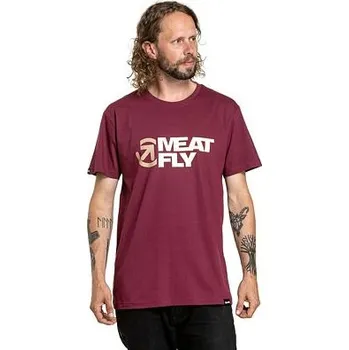 Pánské tričko Meatfly pánské tričko Revital Dark Wine | Červená | Velikost M | 100% bavlna