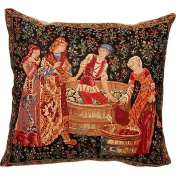Povlak na dekorativní polštářek Gobelínový povlak na polštář Středověké lisování hroznů 45x45 cm