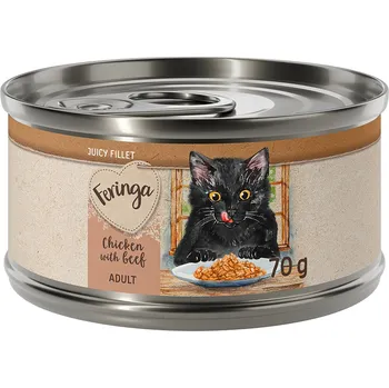 Krmivo pro kočku 2x12ks-24x70g Výhodné balení Feringa Juicy Fillet - kuřecí s hovězím