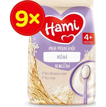 Dětská kaše Hami Moje první kaše nemléčná rýžová 4+, 9× 170 g