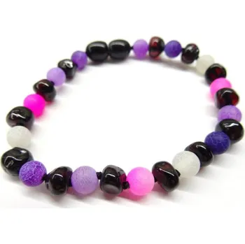 Náramek Náramek rubínový jantar a zářivý achát Zuza