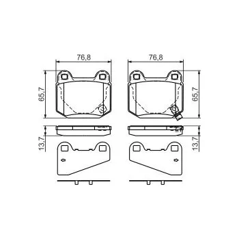 Brzdová destička Brzdové destičky 76,8mm Nissan 350Z Roadster (Z33) - Bosch