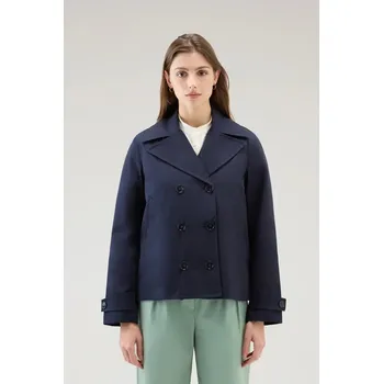 Dámský kabát BUNDA WOOLRICH HAVICE PEACOAT MELTON BLUE