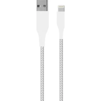 Kabel Puro Kevlar Lightning/USB-A, látkový, 12 W, 2 m - bílý