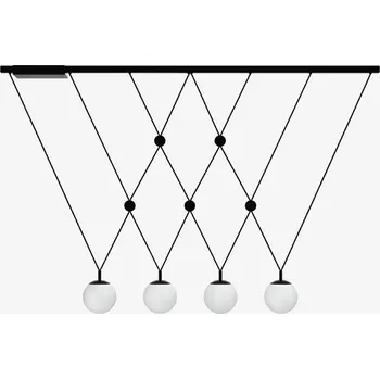 LUCIS Vkusné propracované LED svítidlo Geo z ručně foukaného skla Varianta: 1700 x 950 x 150 mm, 19,6 W, 3000K, černo-bílá