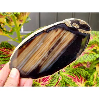 Přírodní kámen Achát leštěný plátek z Brazílie 143g