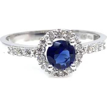 Prsten Diante Zlatý prsten s modrým kamenem 59628530