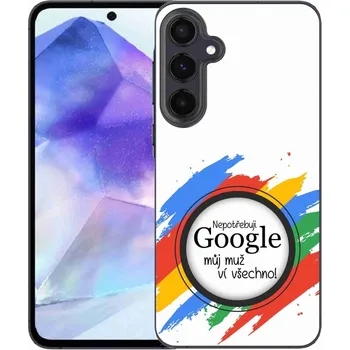 Pouzdro na mobilní telefon Gelový kryt mmCase na Samsung Galaxy A55 5G - muž ví všechno bílé pozadí