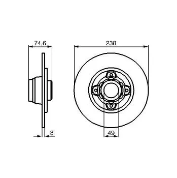 Brzdový kotouč Brzdové kotouče 237 mm Renault 19 II Chamade (L53_) - BOSCH --