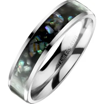 Prsten Ocelový prsten vykládaný perletí (67)