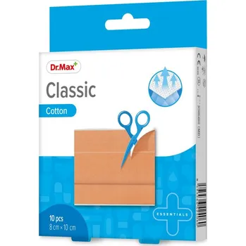 Náplast Dr. Max Classic Cotton 8 cm x 10 cm náplast 10 ks