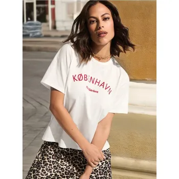 Dámské tričko Sinsay - Tričko s nápisem - krémová - ZA554-01X - ZA554-01X-XXS