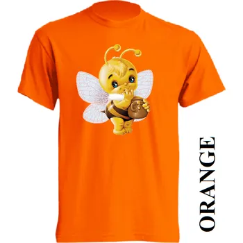Dívčí tričko detske-levne-bavlnene-tricko-potisk-včelka Barva: Orange - oranžová, velikost: 164
