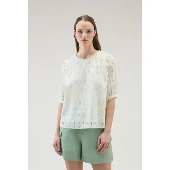 Dámská košile HALENKA WOOLRICH BRODERIE ANGLAISE BLOUSE PLASTER WHITE