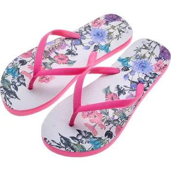 Dámské žabky Žabky Růžové s květinkami Velikost: 38