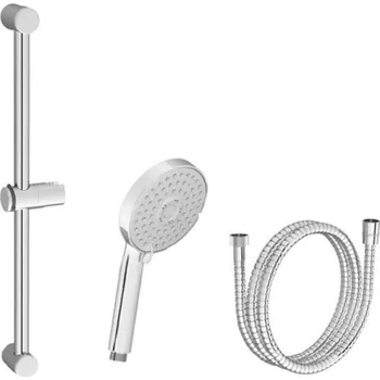 Sprchová hlavice RAVAK 922.00 sprchová souprava 3-dílná, ruční sprcha pr. 118 mm, 3 proudy, tyč, hadice, lesklý chrom