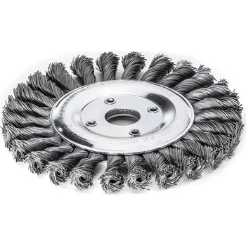 Drátěný kartáč Lessmann 470211 | Rotační kartáč splétaný, jednořadý ocelový drát pevný, spletený 0,50, průměr 75x10x13 mm