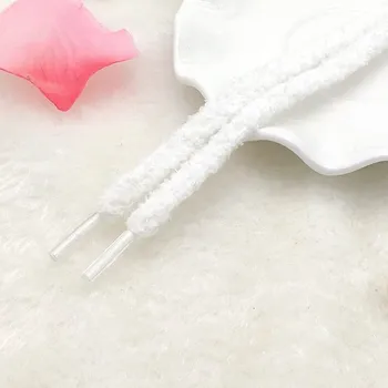 Tkaničky do bot Plyšové tkaničky, jeden pár - Bílé, 120 cm