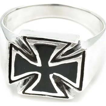 Prsten Stříbrný prsten maltézský kříž Malteso - 63